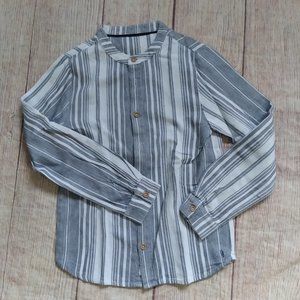 Carrement Beau pinstripe roll-up sleeve dress shirt size 10 / 12